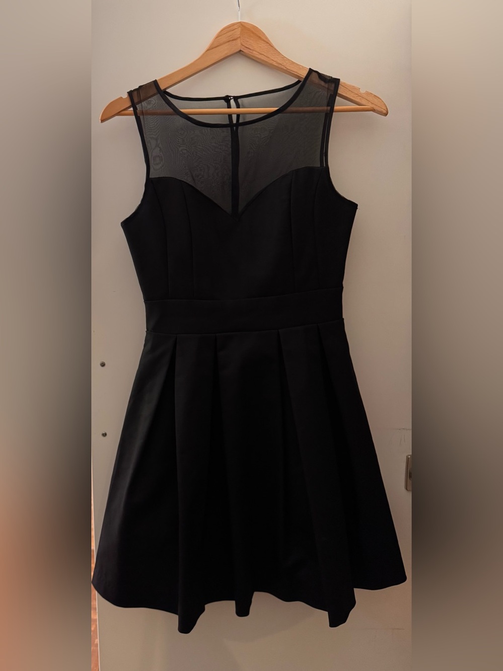 Pink Martini Black Fit & Flare Dress XS Sheer Mesh Tulle Petticoat